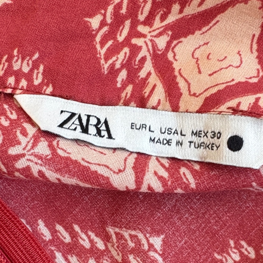 Zara Jami Jumpsuit 100% Cotton Terracotta and Cream Open Back Wide Leg - Picture 8 of 15